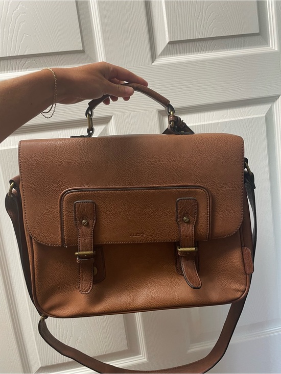 Aldo Other - ALDO Brown Leather Satchel Briefcase with Adjustable Strap